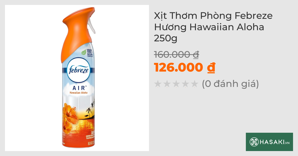 Xịt Thơm Phòng Febreze Hương Hawaiian Aloha 250g