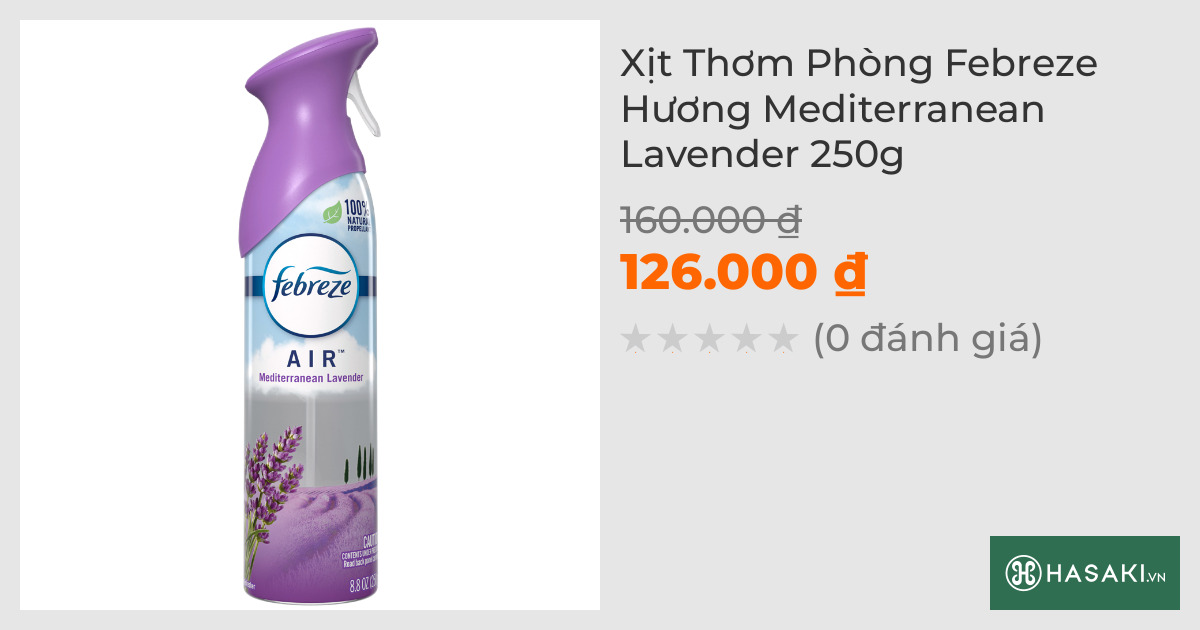 Xịt Thơm Phòng Febreze Hương Mediterranean Lavender 250g