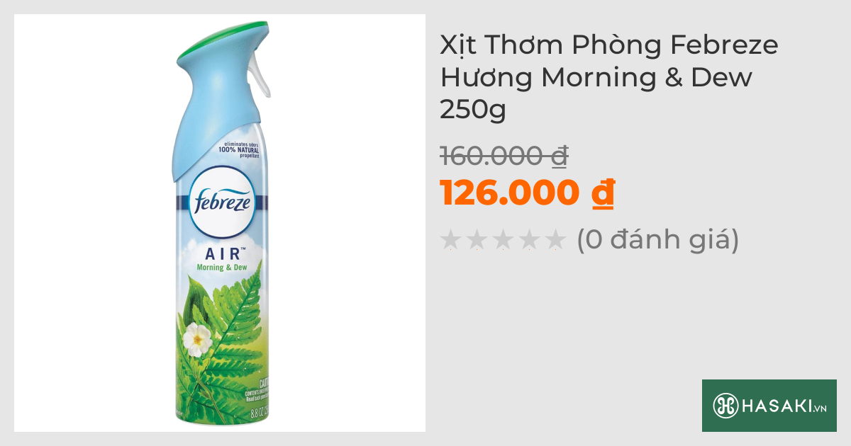 Xịt Thơm Phòng Febreze Hương Morning & Dew 250g