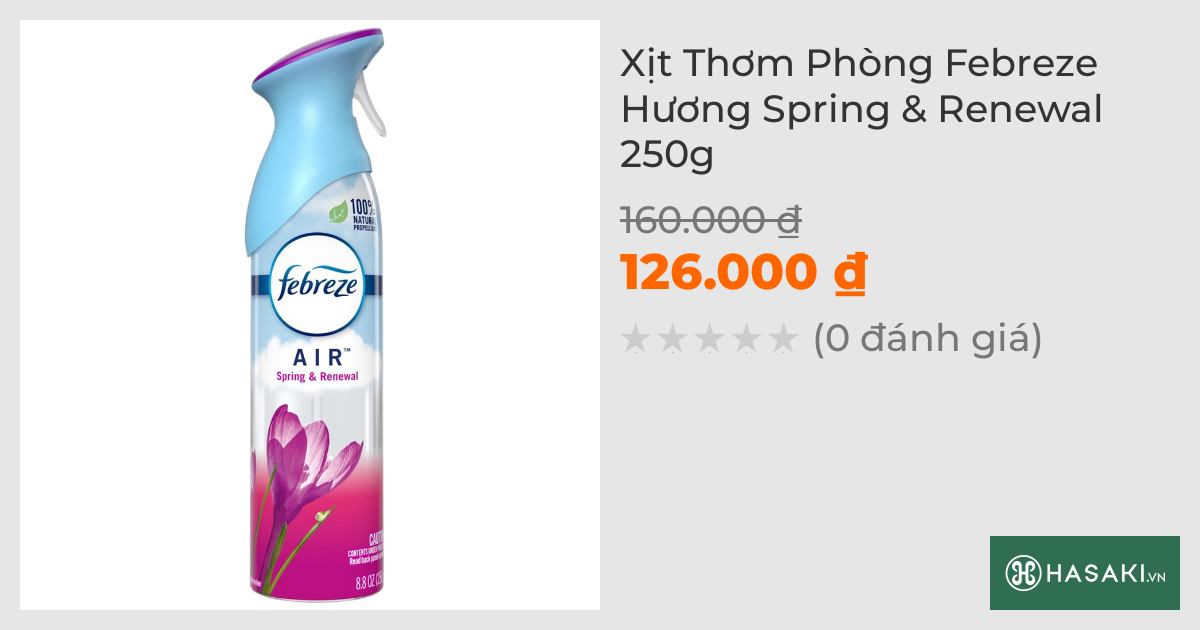 Xịt Thơm Phòng Febreze Hương Spring & Renewal 250g