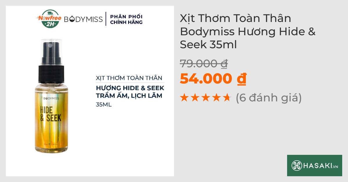 Xịt Thơm Toàn Thân Bodymiss Hương Hide & Seek 35ml