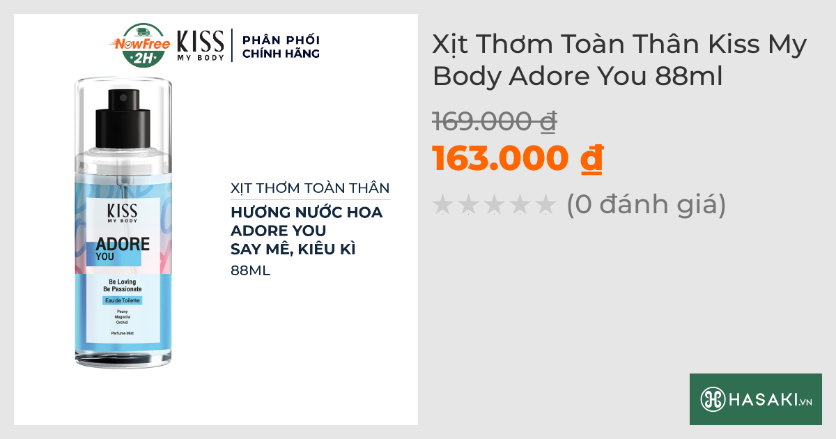 Xịt Thơm Toàn Thân Kiss My Body Adore You 88ml