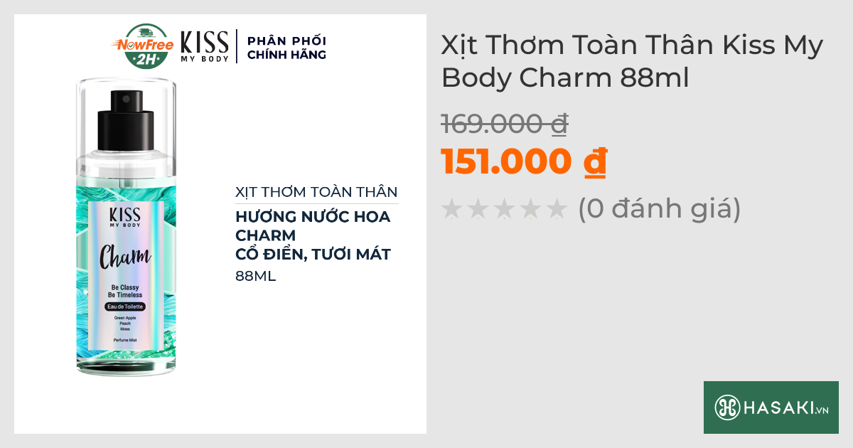 Xịt Thơm Toàn Thân Kiss My Body Charm 88ml