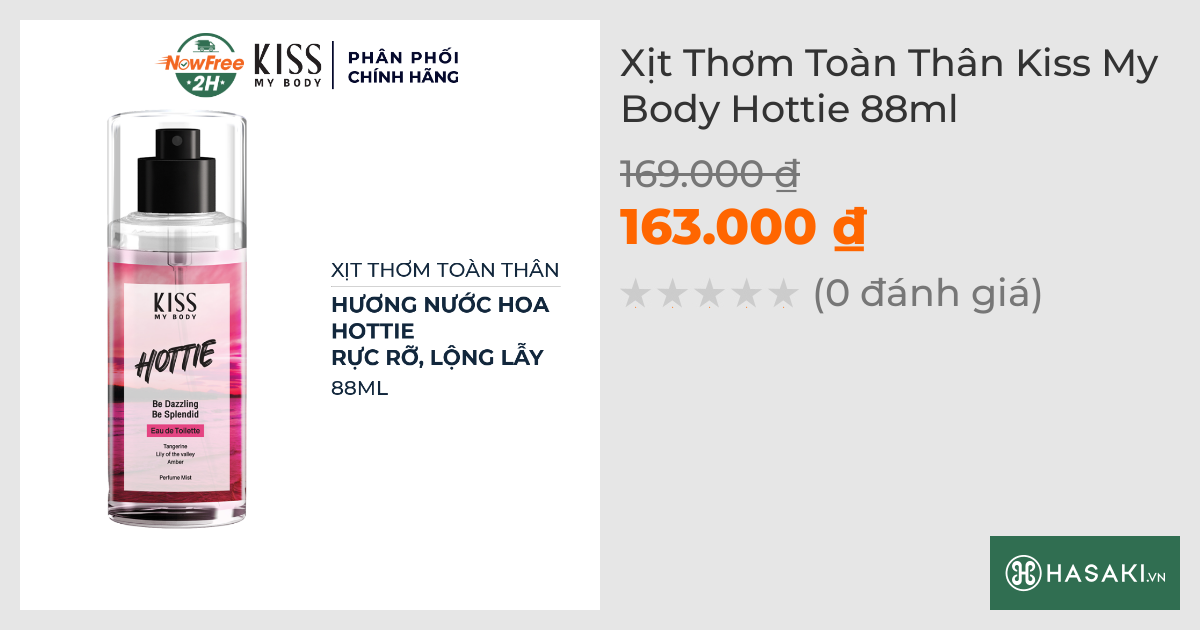 Xịt Thơm Toàn Thân Kiss My Body Hottie 88ml