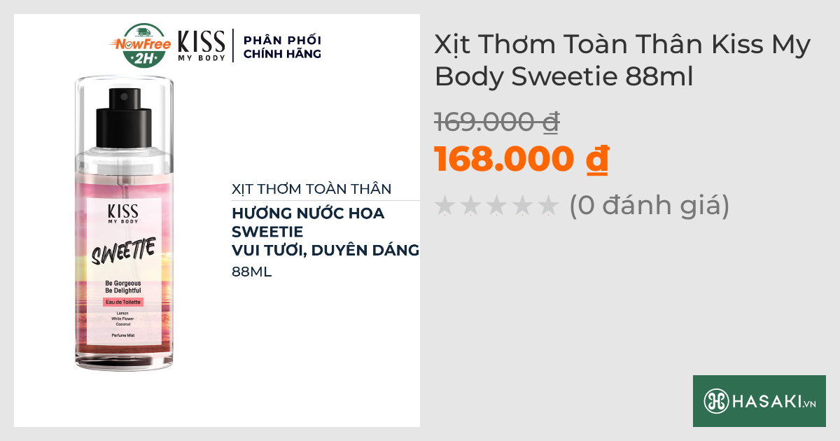 Xịt Thơm Toàn Thân Kiss My Body Sweetie 88ml