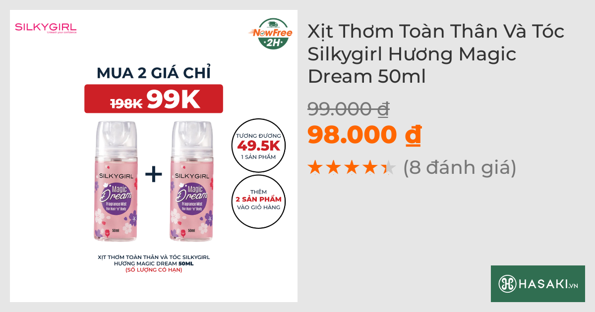 Xịt Thơm Toàn Thân Và Tóc Silkygirl Hương Magic Dream 50ml