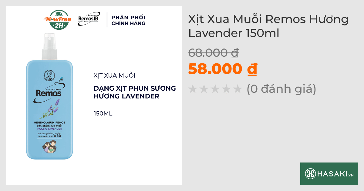 Xịt Xua Muỗi Remos Hương Lavender 150ml