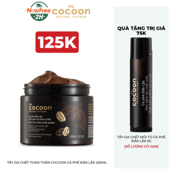 Combo Cocoon Tẩy Da Chết Toàn Thân & Môi (Không Hộp) Từ Cà Phê Đắk Lắk