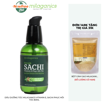 Dầu Dưỡng Tóc Milaganics Vitamin E, Sachi Phục Hồi Tóc 80ml