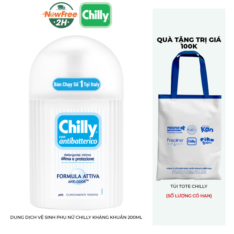 Dung Dịch Vệ Sinh Phụ Nữ Chilly Kháng Khuẩn 200ml