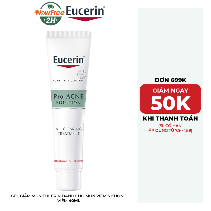 Gel Giảm Mụn Eucerin Dành Cho Mụn Viêm & Không Viêm 40ml