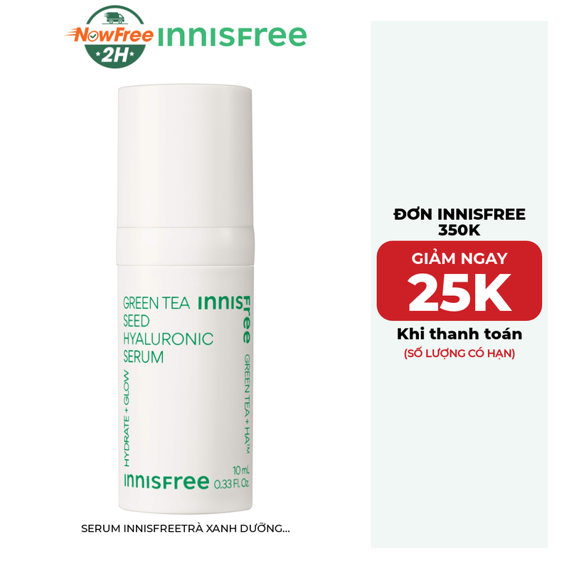 TẶNG: Mua 1 Tặng 1 Serum innisfree Trà Xanh Dưỡng Ẩm 10ml Trị Giá 150k (SL có hạn)