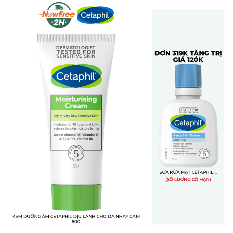 Quà Tặng: Kem Dưỡng Ẩm Cetaphil Dịu Lành Cho Da Nhạy Cảm 50g(SL có hạn)