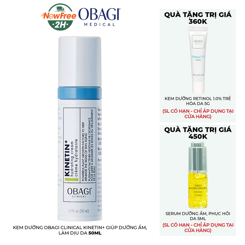 TẶNG: Mua 1 tặng 1 Kem Dưỡng Obagi Clinical Kinetin+ 50ml (SL có hạn)