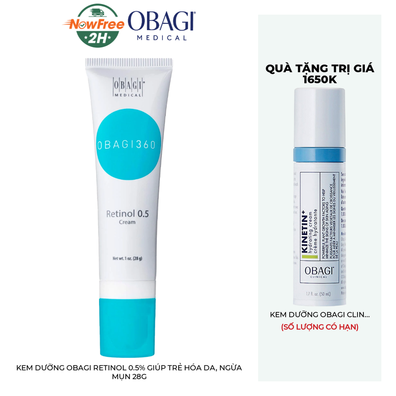 Kem Dưỡng Obagi Retinol 0.5% Giúp Trẻ Hóa Da, Ngừa Mụn 28g