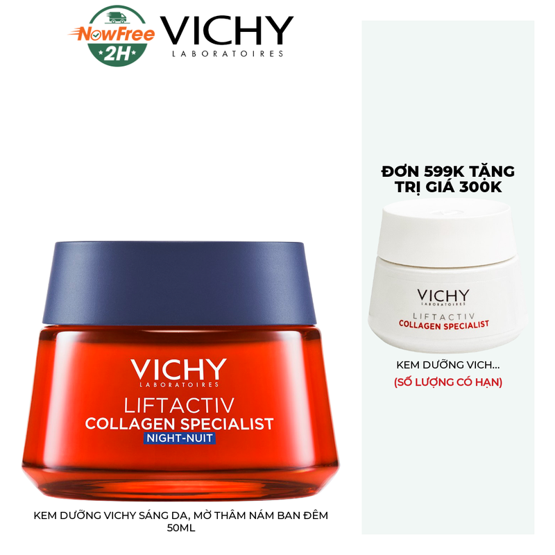 Kem Dưỡng Vichy Sáng Da, Mờ Thâm Nám Ban Đêm 50ml