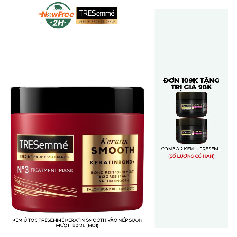 Kem Ủ Tóc TRESemmé Keratin Smooth Vào Nếp Suôn Mượt 180ml (Mới)