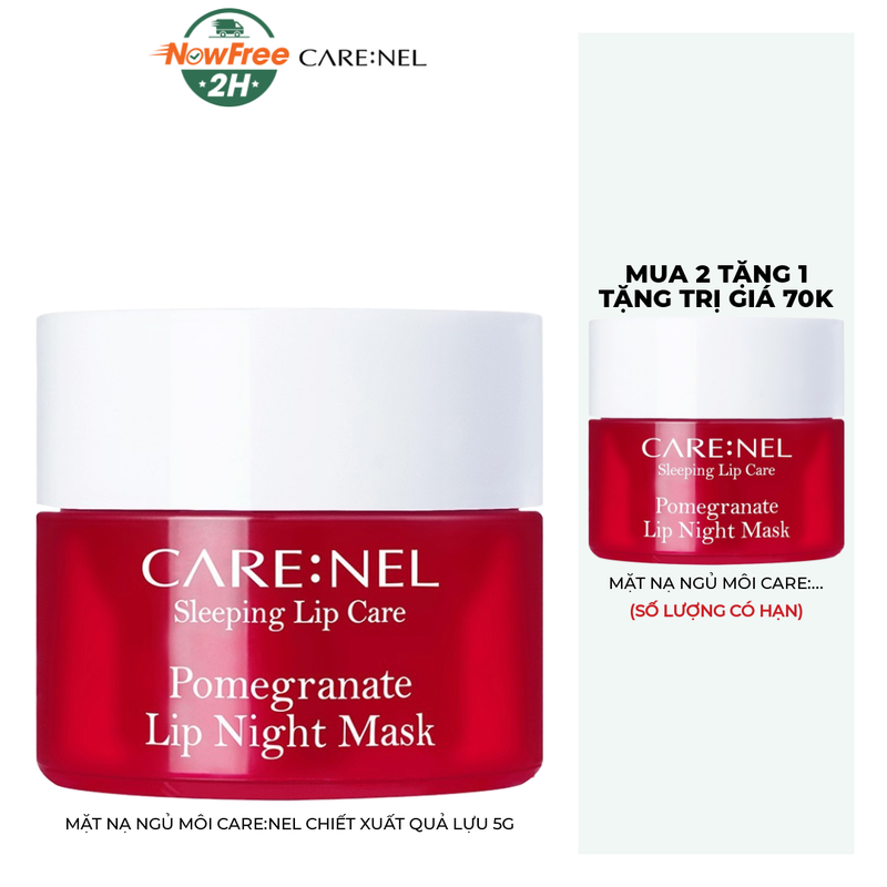 HOT! Mua 2 tặng 1 CARE:NEL Lip Night Mask 5g #Pomegranate (SL có hạn)