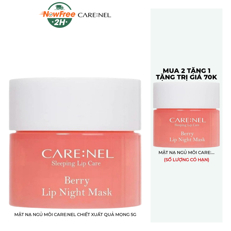 HOT! Mua 2 tặng 1 CARE:NEL Lip Night Mask 5g #Berry (SL có hạn)