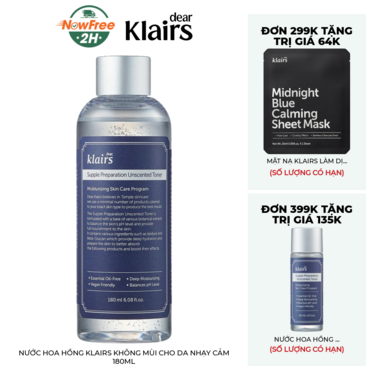 Nước Hoa Hồng Klairs Không Mùi Cho Da Nhạy Cảm 180ml