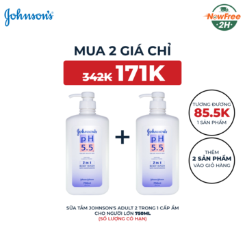 Sữa Tắm Johnson's Adult 2 Trong 1 Cấp Ẩm Cho Người Lớn 750ml