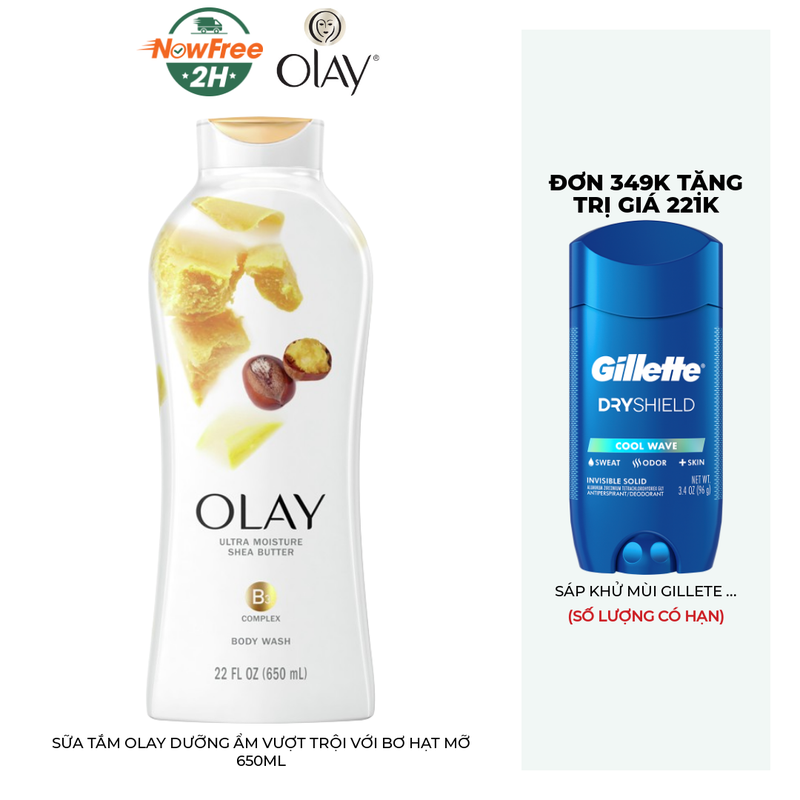 Sữa Tắm Olay Dưỡng Ẩm Vượt Trội Với Bơ Hạt Mỡ 650ml