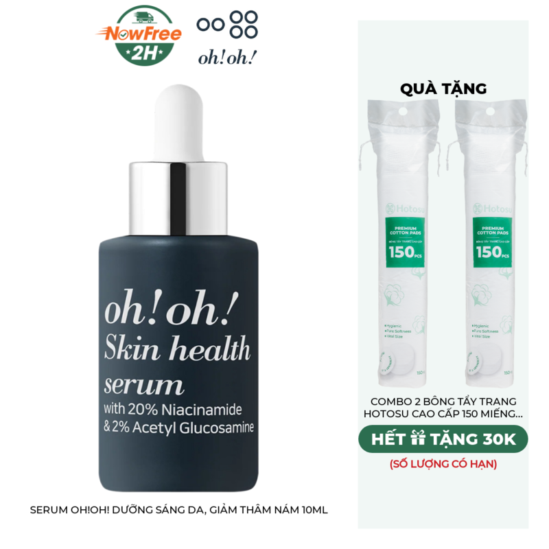 Review oh!oh! Skin Health Serum: 20% Niacinamide Cho Da Dầu Mụn