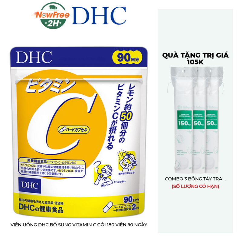 Thực Phẩm Bảo Vệ Sức Khỏe DHC Dạng Viên Uống Bổ Sung Vitamin C 90 Ngày