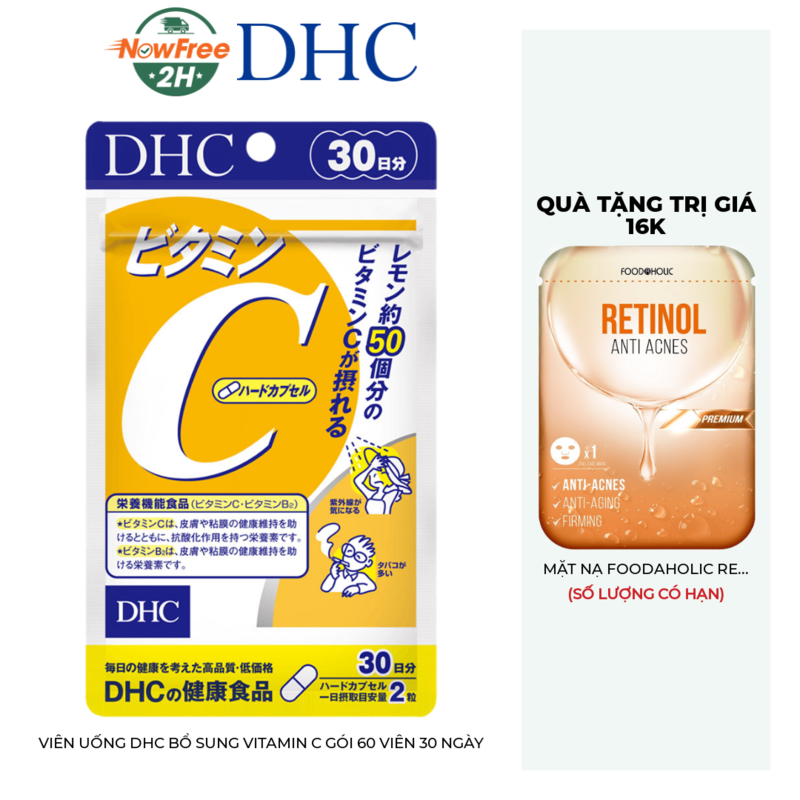 Viên Uống DHC Bổ Sung Vitamin C Gói 60 Viên 30 Ngày