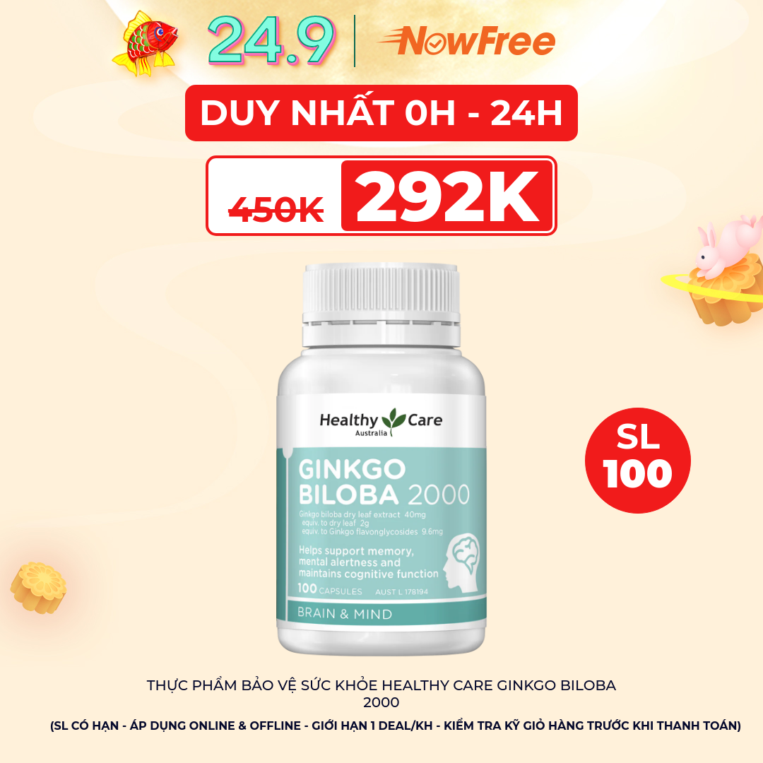 Thực phẩm bảo vệ sức khỏe: Healthy Care Ginkgo Biloba 2000
