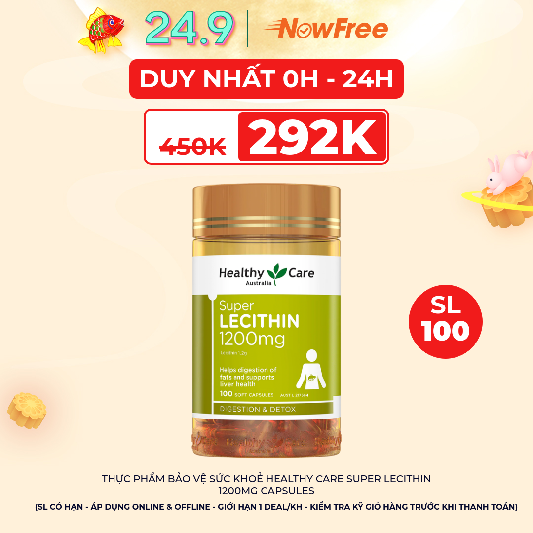 Thực Phẩm Bảo Vệ Sức Khoẻ Healthy Care Super Lecithin 1200mg Capsules