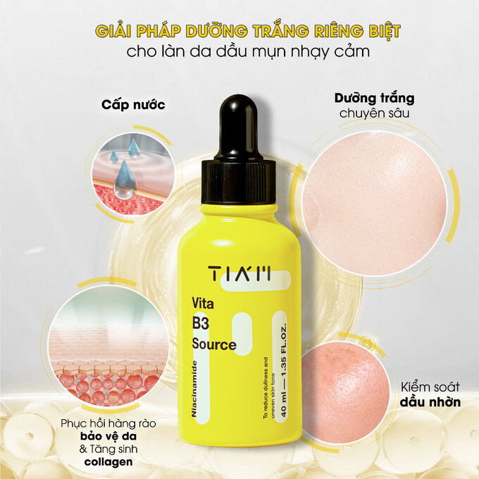 Serum Tia'm Làm Sáng, Phục Hồi Cho Da Dầu Mụn, Nhạy Cảm 40ml