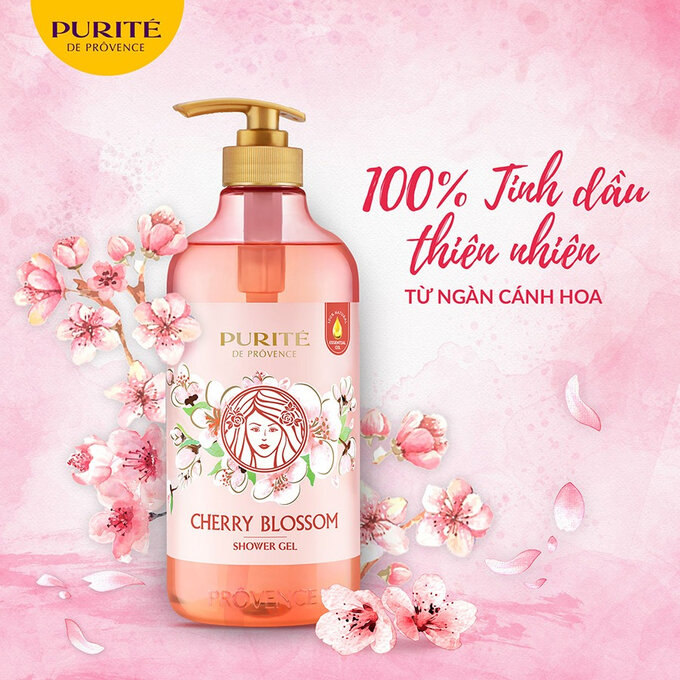 Sữa Tắm Purité Sáng Mịn Da Hương Hoa Anh Đào 1100ml