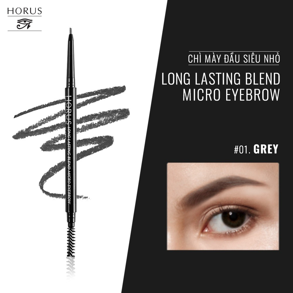 Chì Kẻ Mày Horus Expert Long Lasting Blend Micro Eyebrow 01 Grey 0.1g
