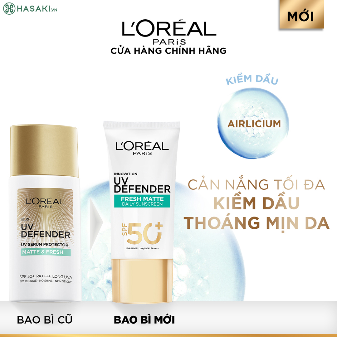 Mua Kem Chống Nắng L’Oreal Paris UV Defender Matte & Fresh UV Serum Protector SPF 50+ PA++++ tại Hasaki