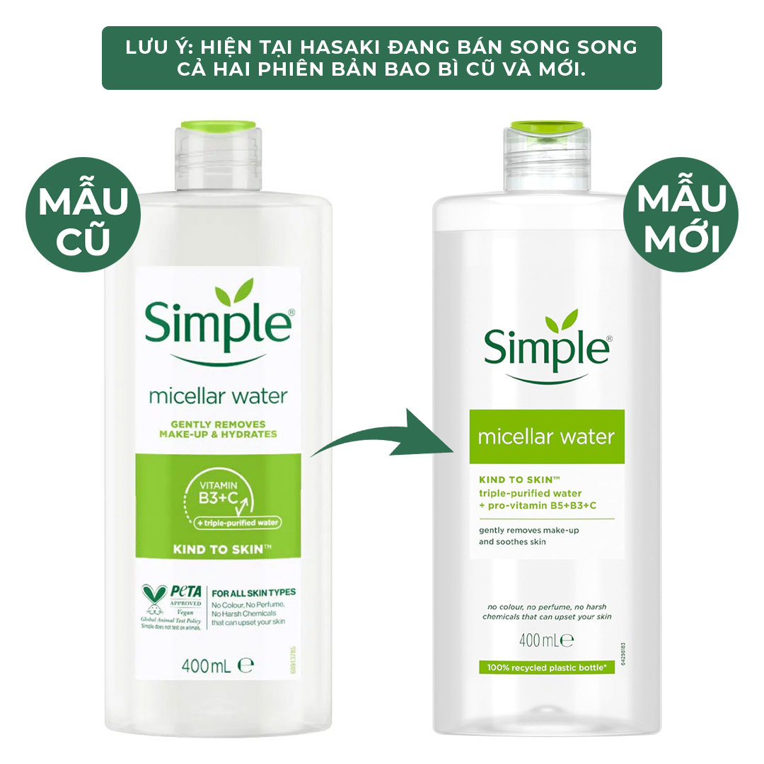 Nước Tẩy Trang Simple Làm Sạch Trang Điểm Vượt Trội