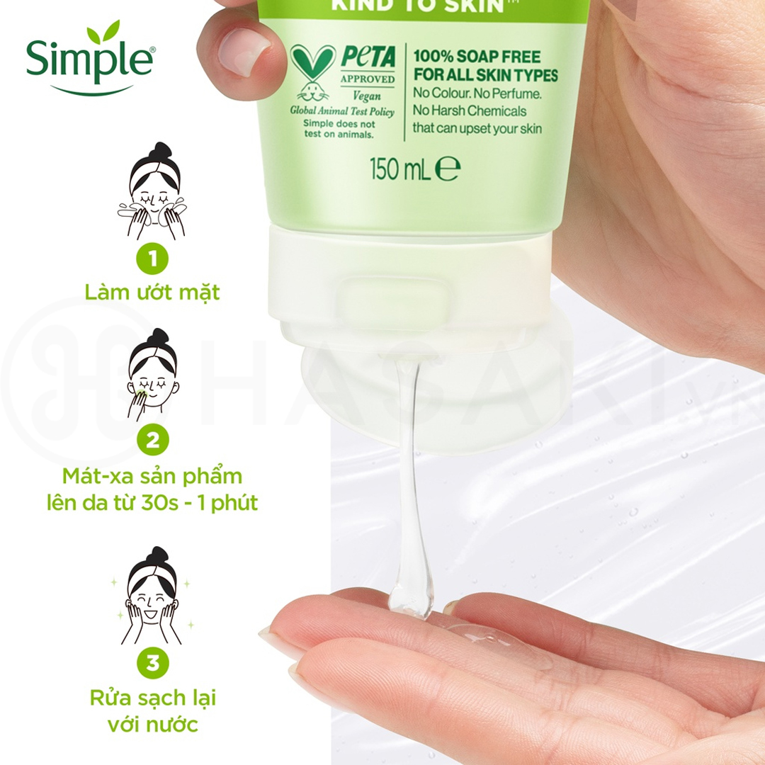 Kết cấu Sữa Rửa Mặt Simple Refreshing Facial Wash 