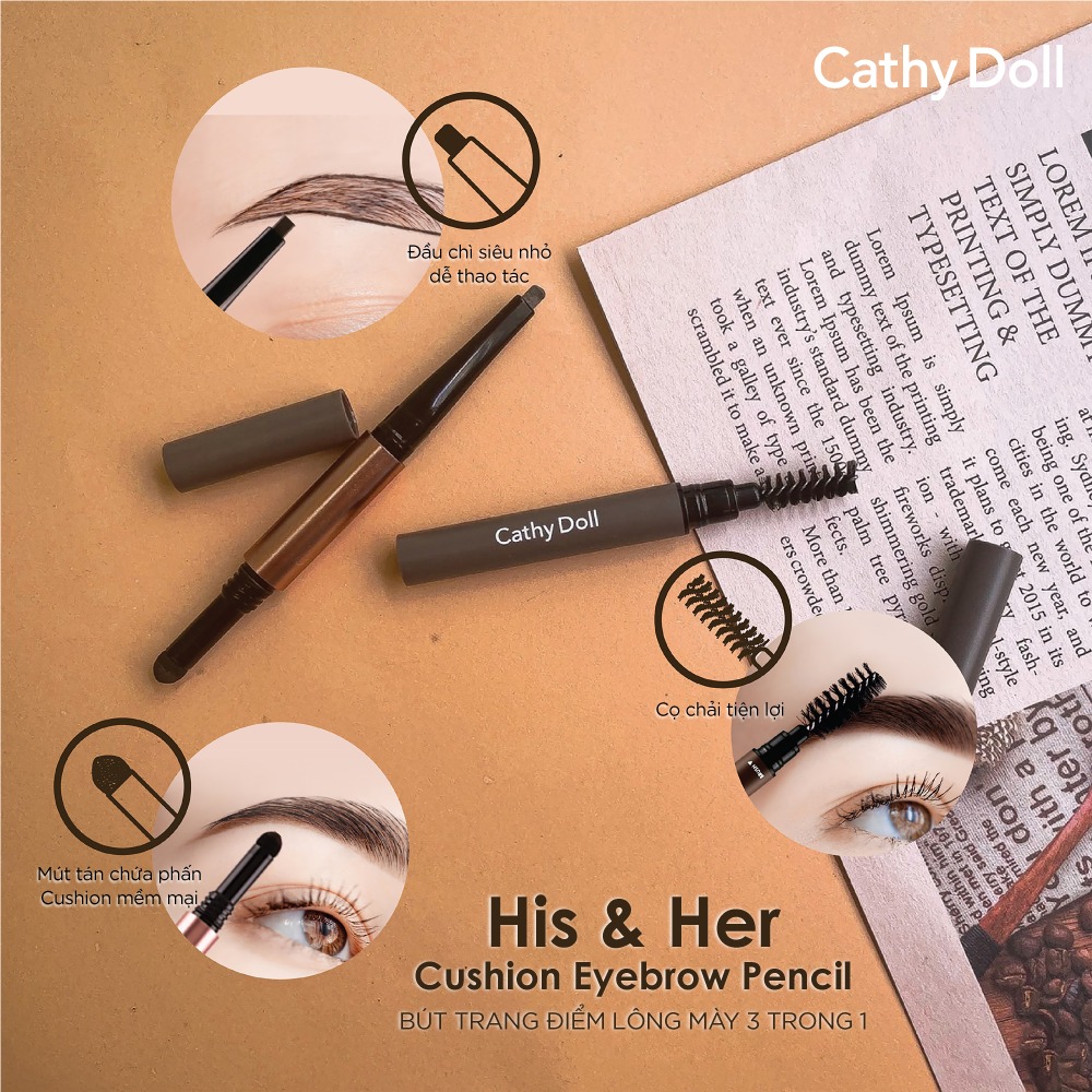 Kẻ Mày Cathy Doll His & Her Cushion Eyebrow Pencil 