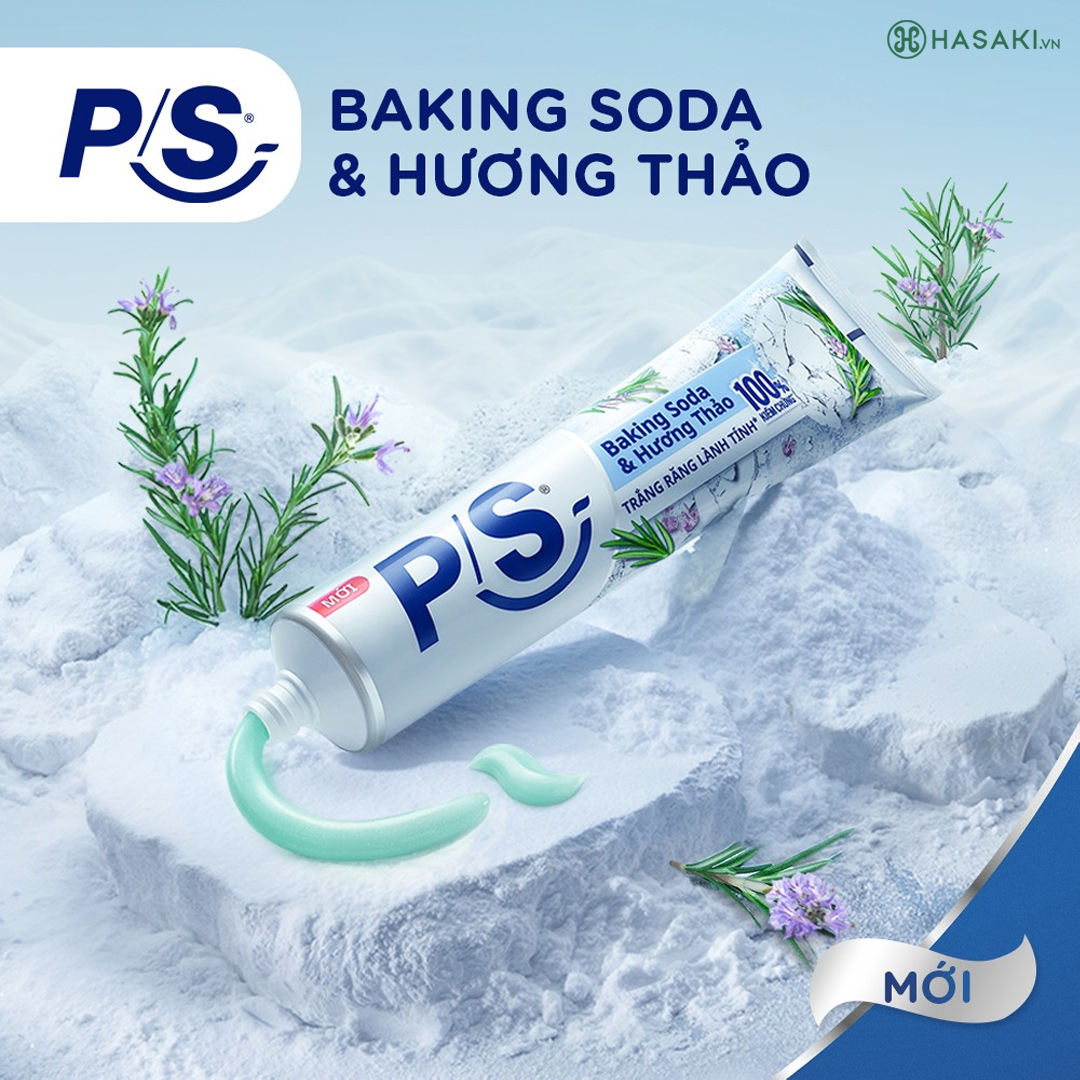 Kem Đánh Răng P/S Baking Soda & Hương Thảo Trắng Răng Tự Nhiên 230g