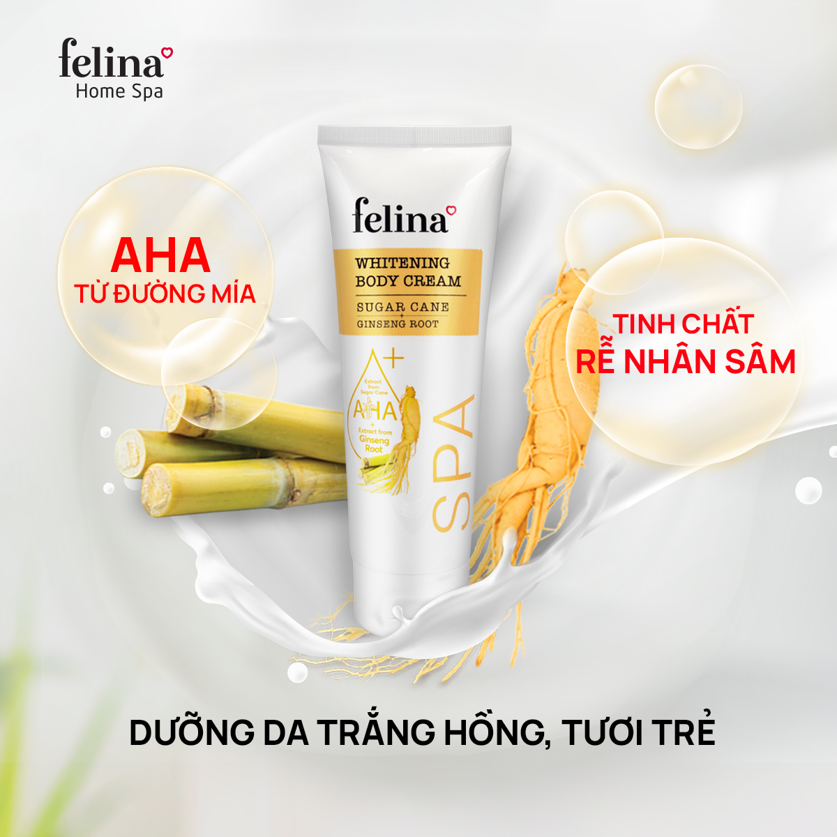 Felina Whitening Body Cream - Sugar Cane Ginseng Root: