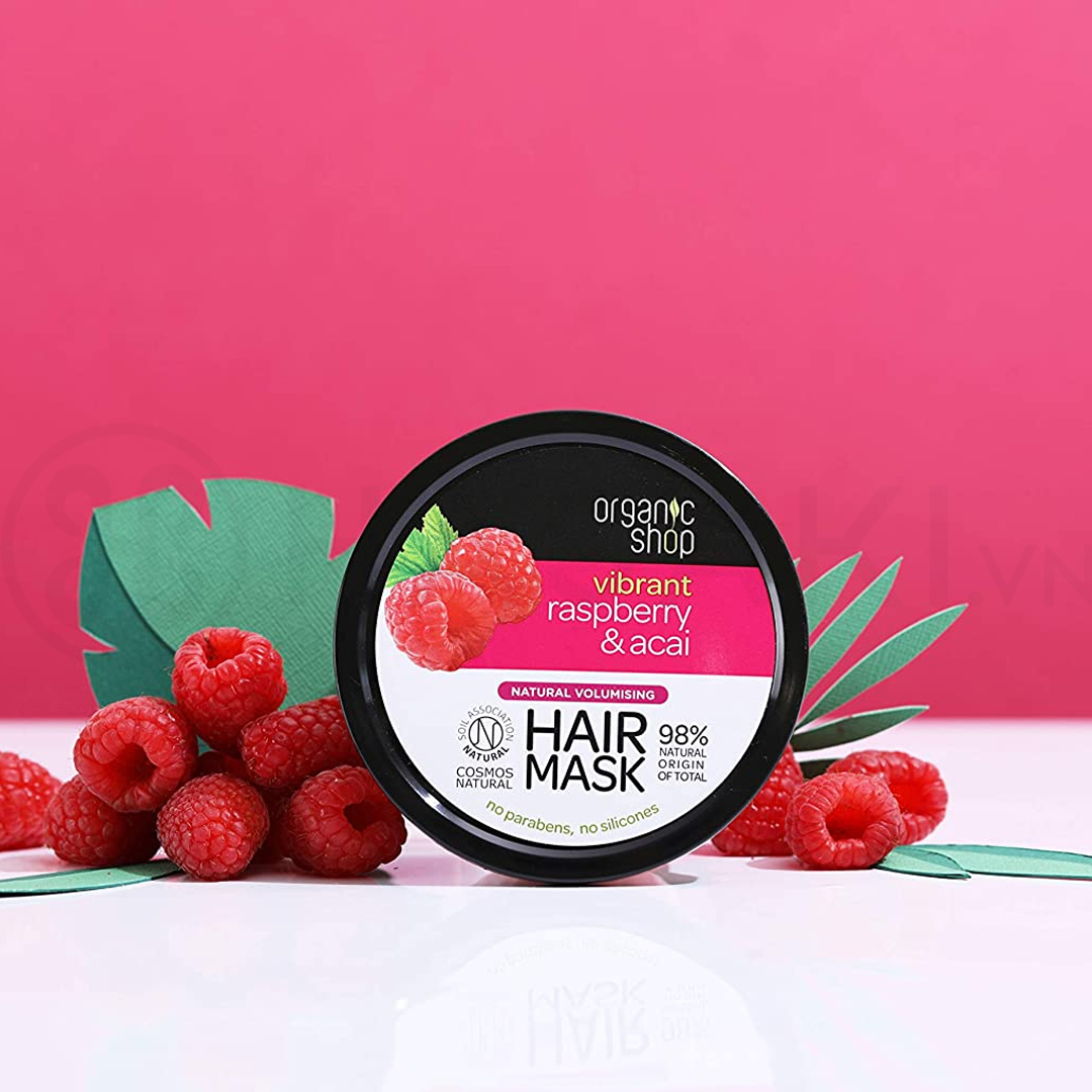 Kem Ủ Tóc Chiết Xuất Mâm Xôi Và Quả Acai Organic Shop Raspberry & Acai Hair Mask 250ml