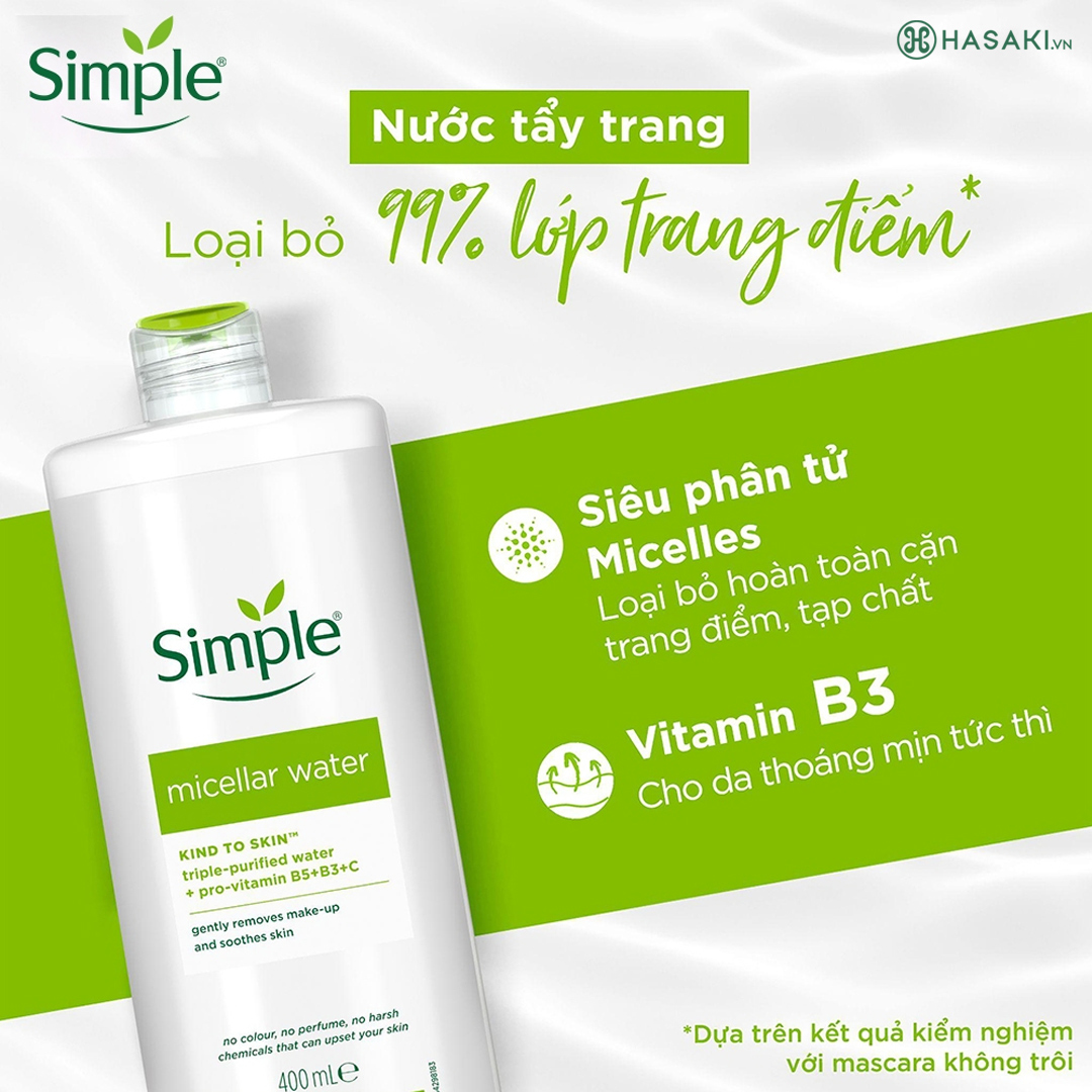 Nước Tẩy Trang Simple Làm Sạch Trang Điểm Vượt Trội Tại Hasaki