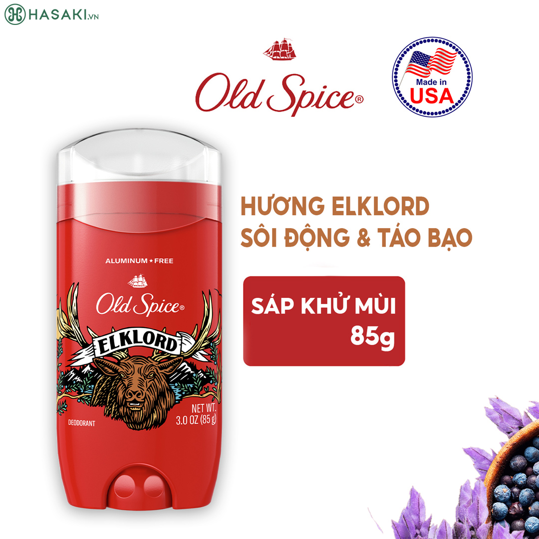 Sáp Khử Mùi Old Spice Hương ElkLord Sôi Động & Táo Bạo 85g (BST Wild Collection)