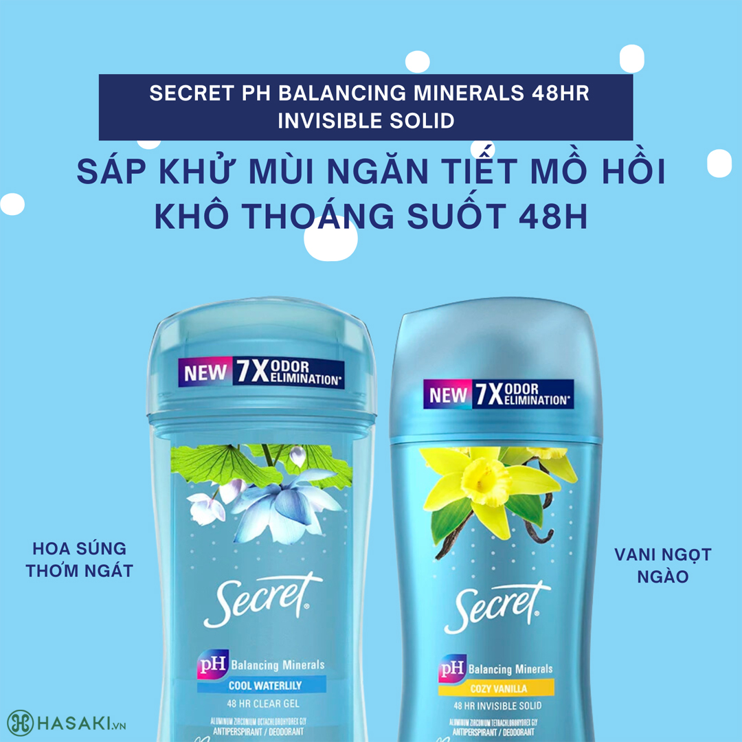 Sáp Khử Mùi Secret 48 Hr Invisible Solid 73g đã có tại Hasaki 