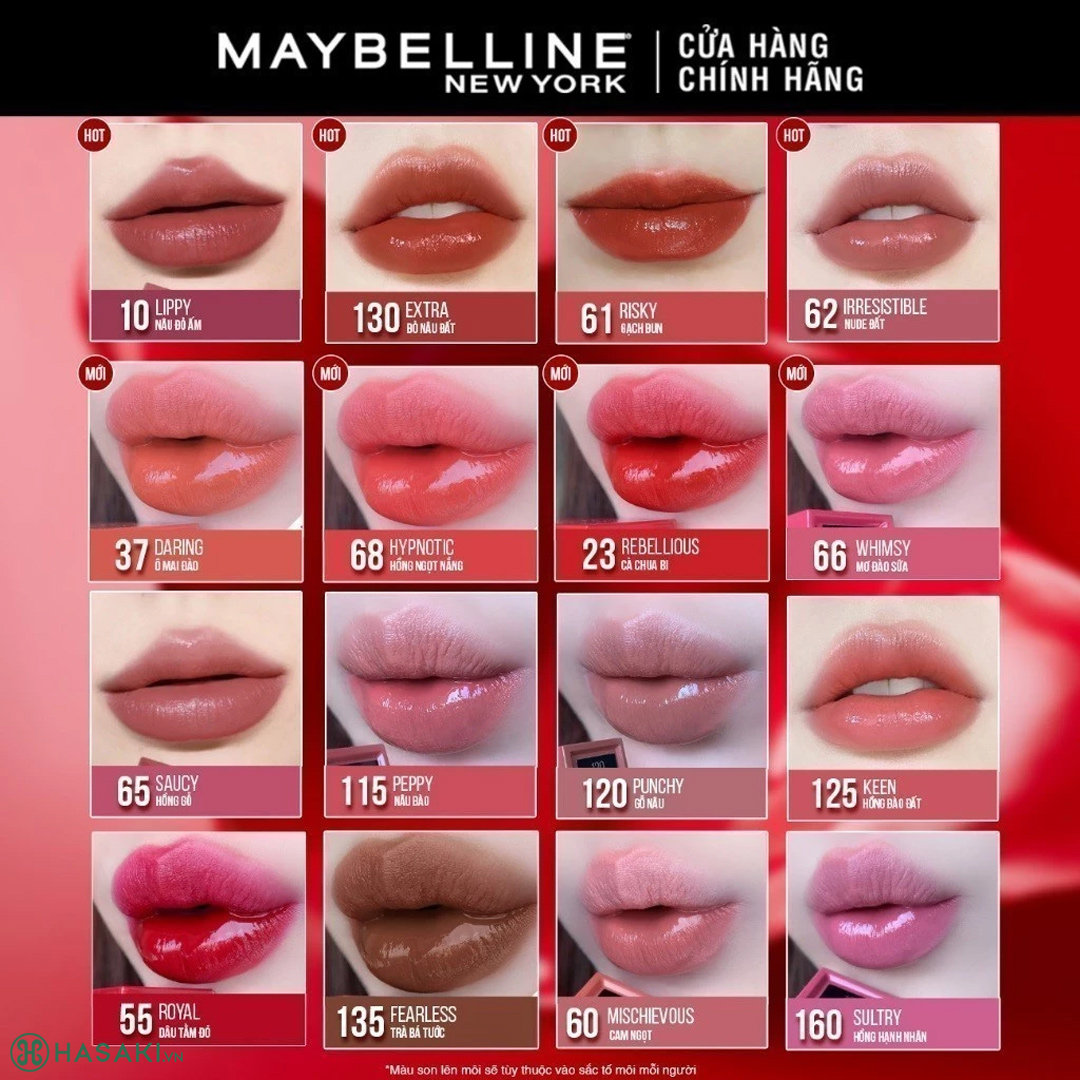 Bảng màu Son Bóng Maybelline 4.2ml 