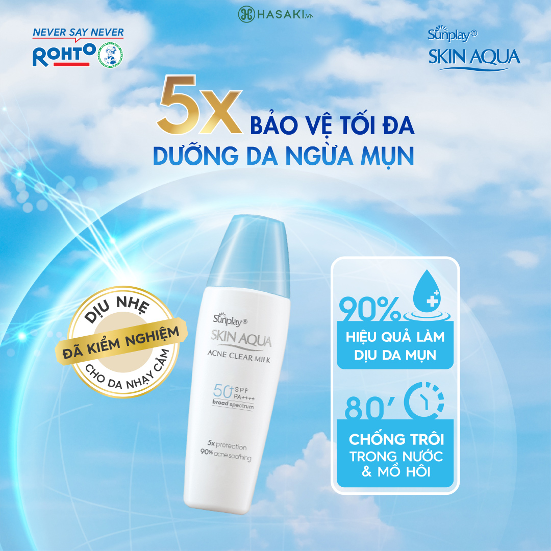 Mua Sữa Chống Nắng Sunplay Skin Aqua Acne Clear Milk SPF50+ PA++++ tại Hasaki