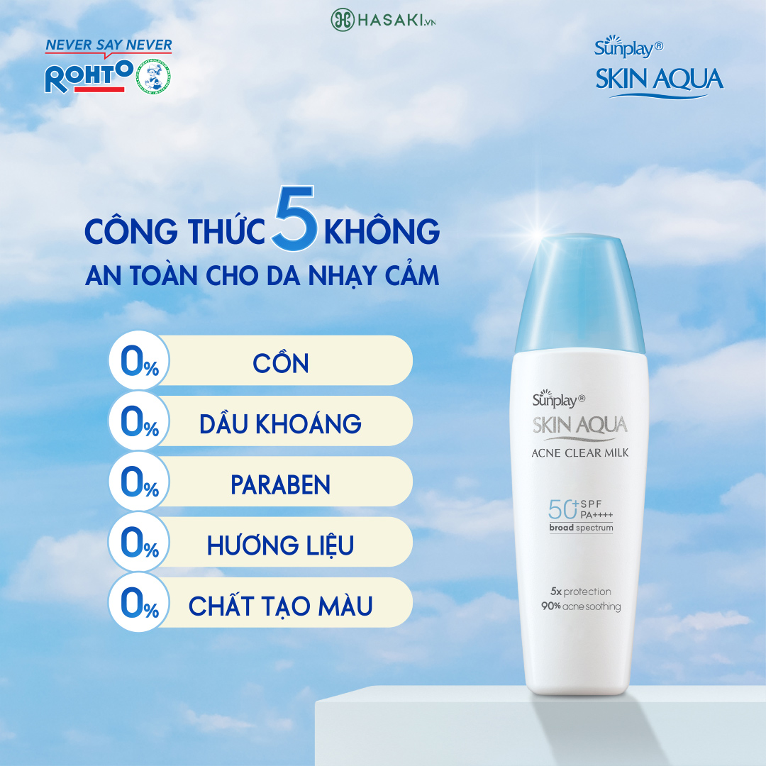 Độ an toàn Sữa Chống Nắng Sunplay Skin Aqua Acne Clear Milk SPF50+ PA++++ 