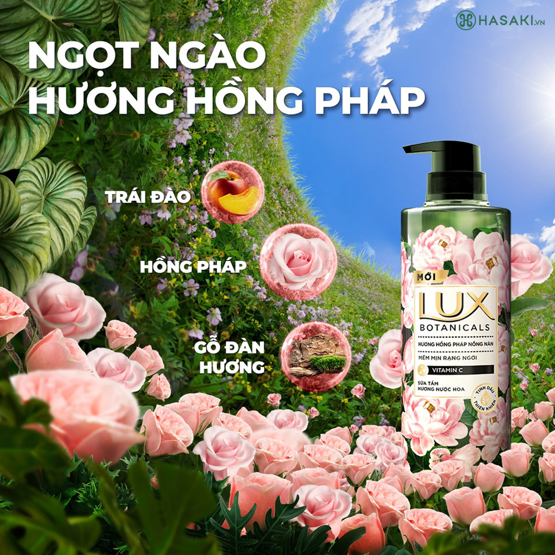 Sữa Tắm Lux Botanicals Hoa Hồng Pháp Nồng Nàn 570g