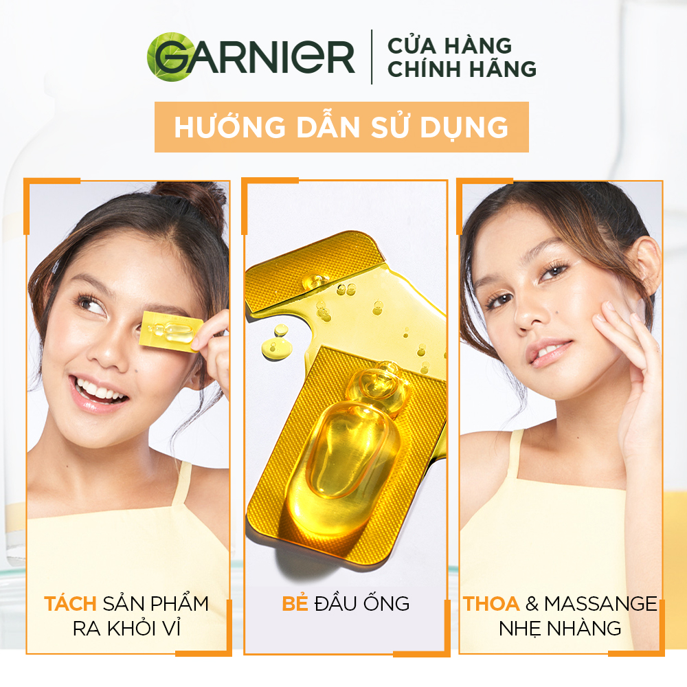 HDSD Tinh Chất Garnier Bright Complete VitaminC Ampoule Serum 1.5ml x 12