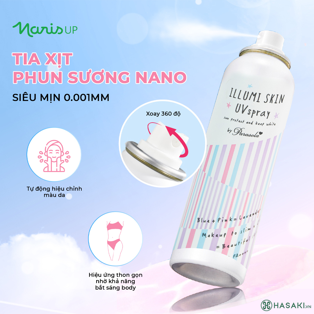 Xịt Chống Nắng Naris Cosmetics Nâng Tông Da 80g đã có tại Hasaki 